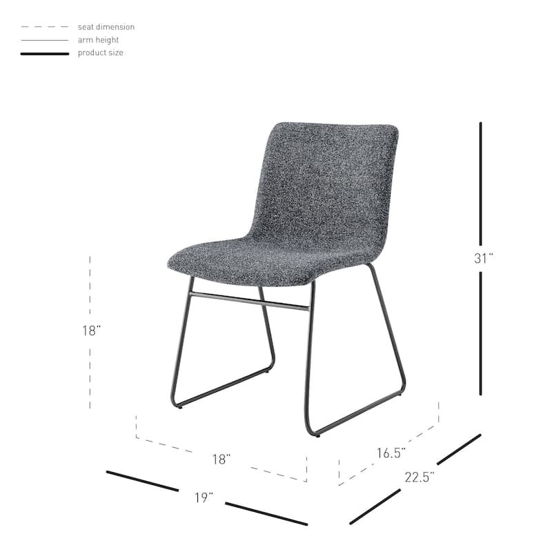 NPD Furniture Bruce Chenille Dining Side Chair (Set of 2)