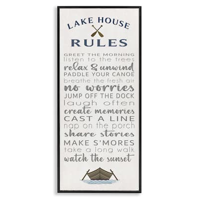 Stupell Fun Lake House Rules Framed Giclee Art Design By Seven Trees Design