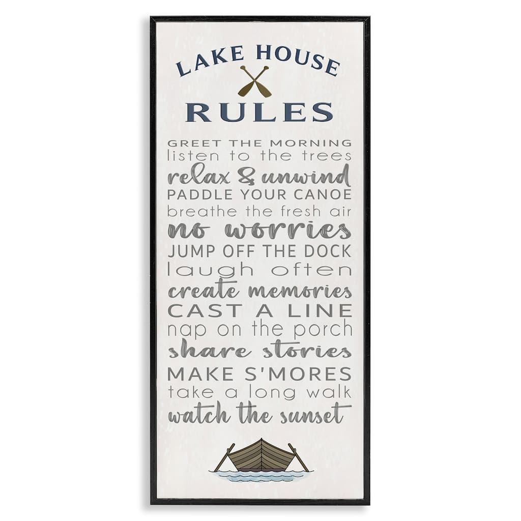 Stupell Fun Lake House Rules Framed Giclee Art Design By Seven Trees Design