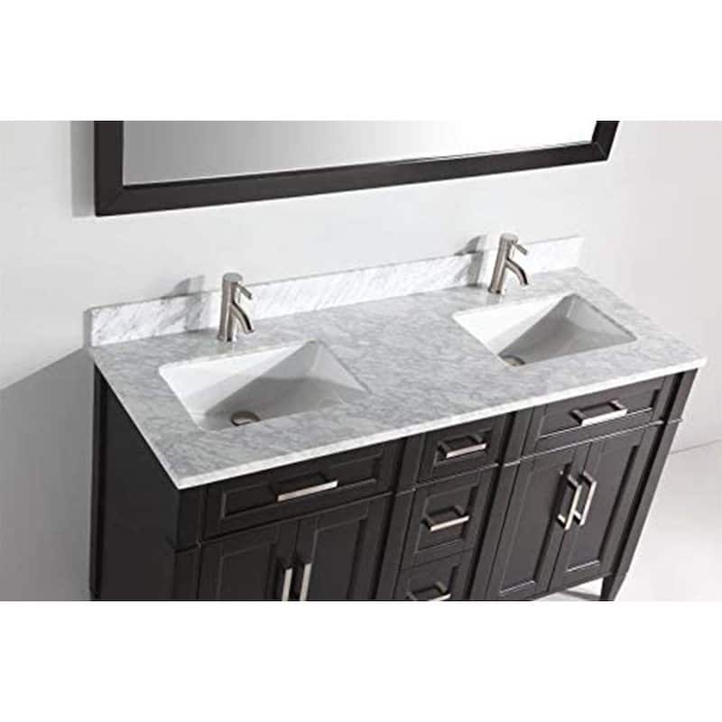 Vanity Art 60 in. Modern Double Sink Bathroom Vanity with Top and Mirror