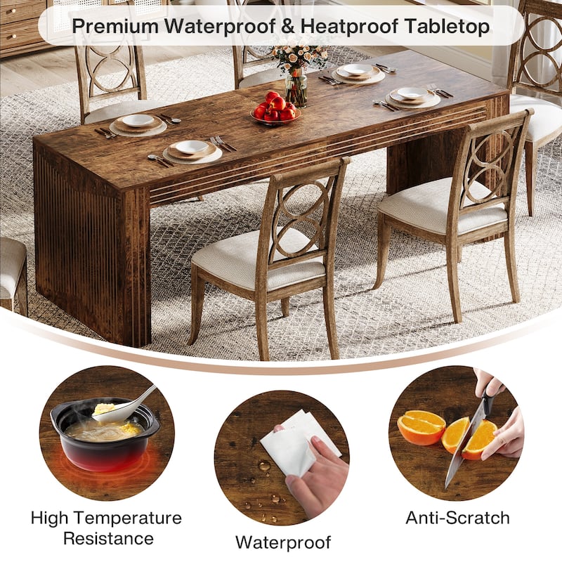 78.7-Inch Long Dining Table for 6-8 People - 78.74"D x 27.56"W x 29.53"H