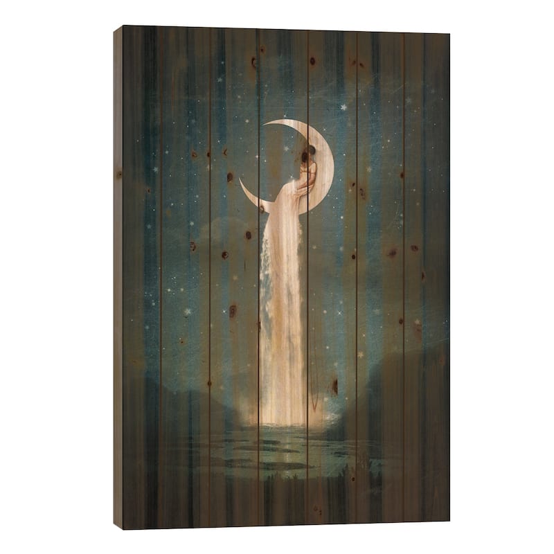 Moonriver Lady Print On Wood by Paula Belle Flores - Multi-Color - 26x18x1.5