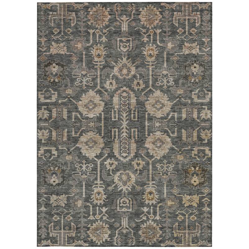HomeRoots Oriental Traditional Rectangle Outdoor Rug