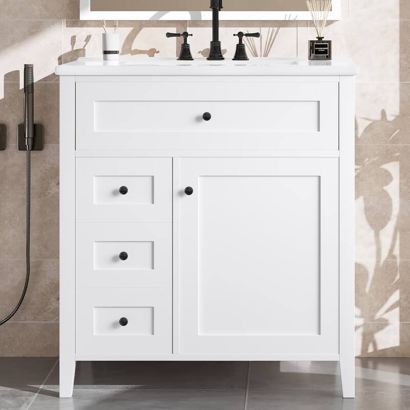 GDFStudio - Oliver Harrington Modern Freestanding Bathroom Vanity with Efficient Storage