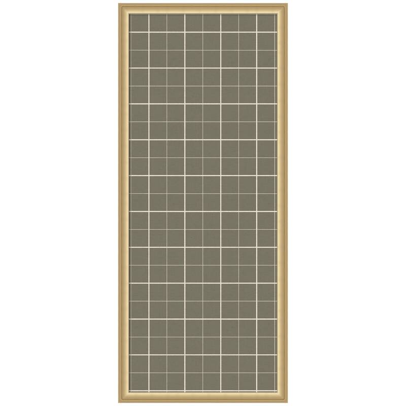 Kate and Laurel Framed Fabric Pinboard Sage Green Plaid Wall Organization - 18 x 42 - Gold