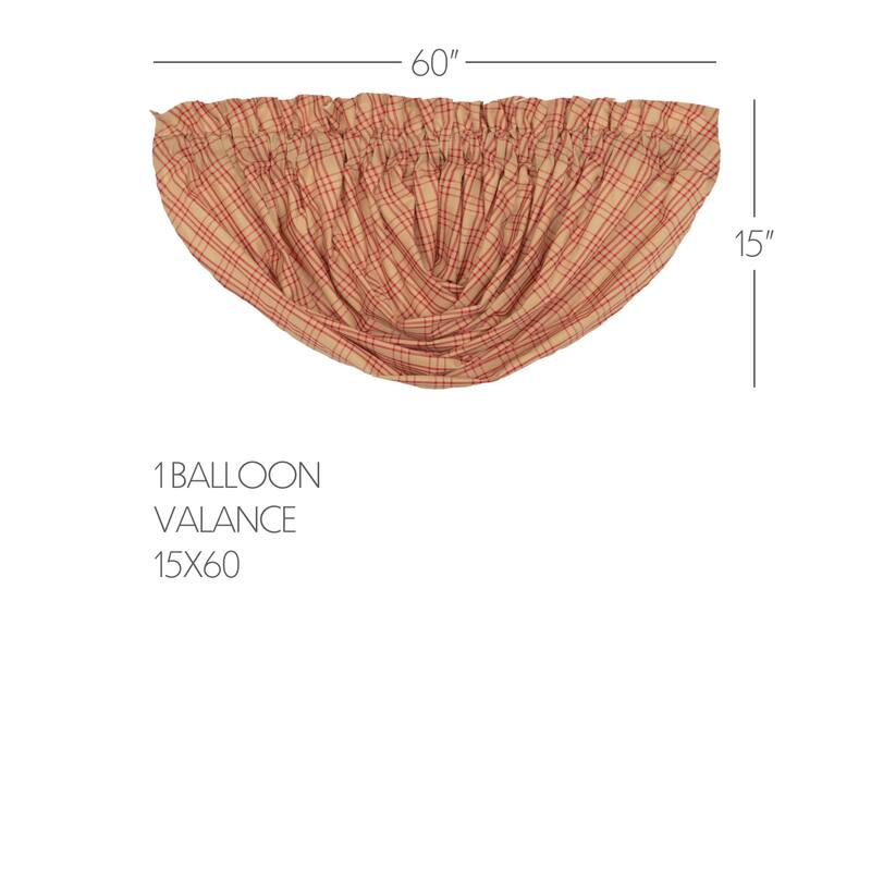 Bingham Star Valance Applique Star 16x72 - Valance 16x72 - Valance 16x72 - Soft Black/Khaki/Barn Red