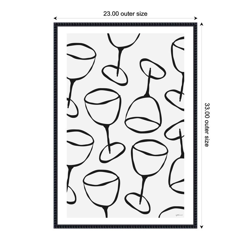 Kate and Laurel Wine Everywhere by Gabrielly Guedes Framed Canvas Wall Art Print