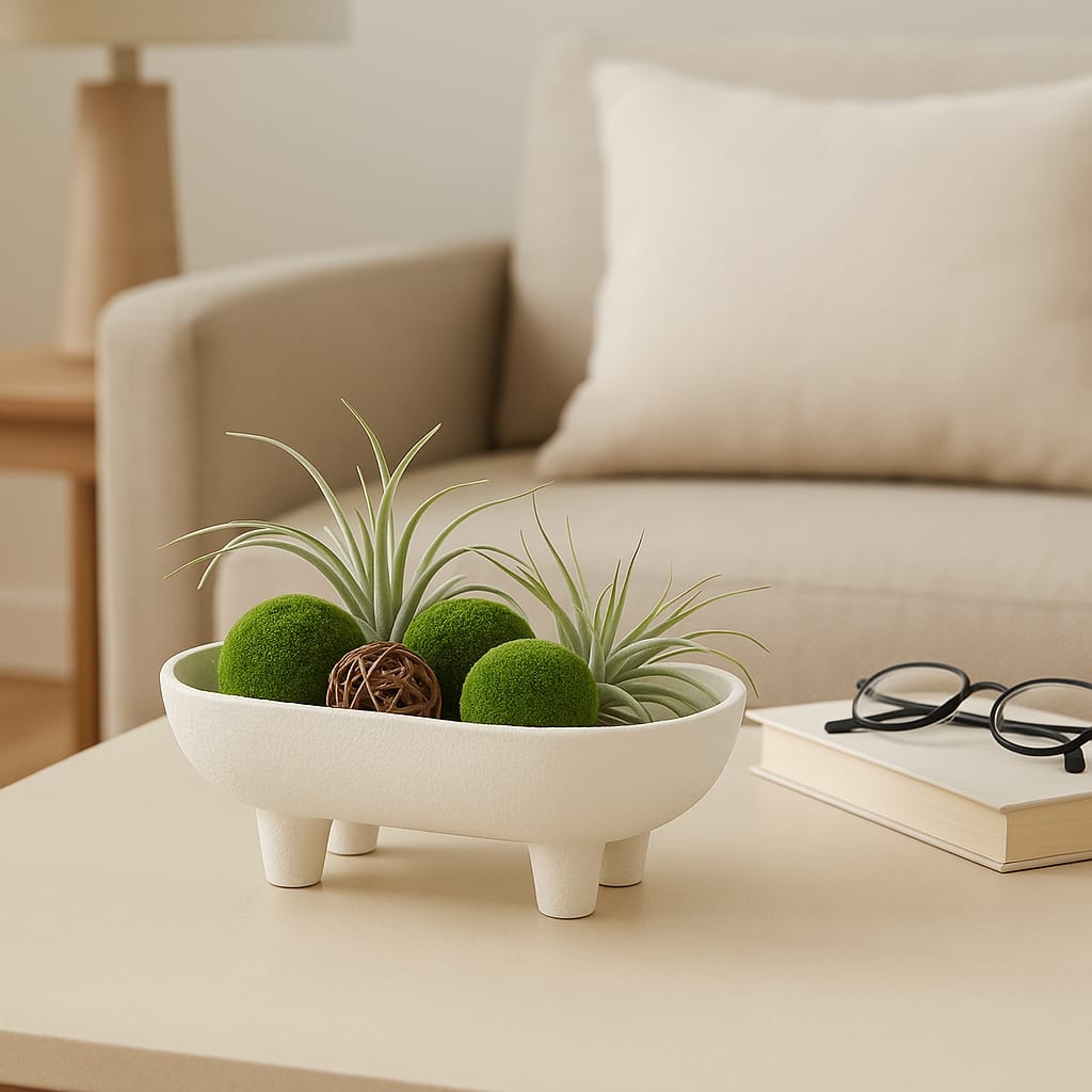 Decorative Ceramic Rounded Rectangle Bowl - Home Decor - 10", White - 10.0"