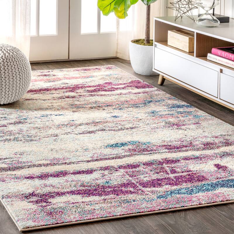 JONATHAN Y Groovy POP Modern Abstract Brushstroke Area Rug