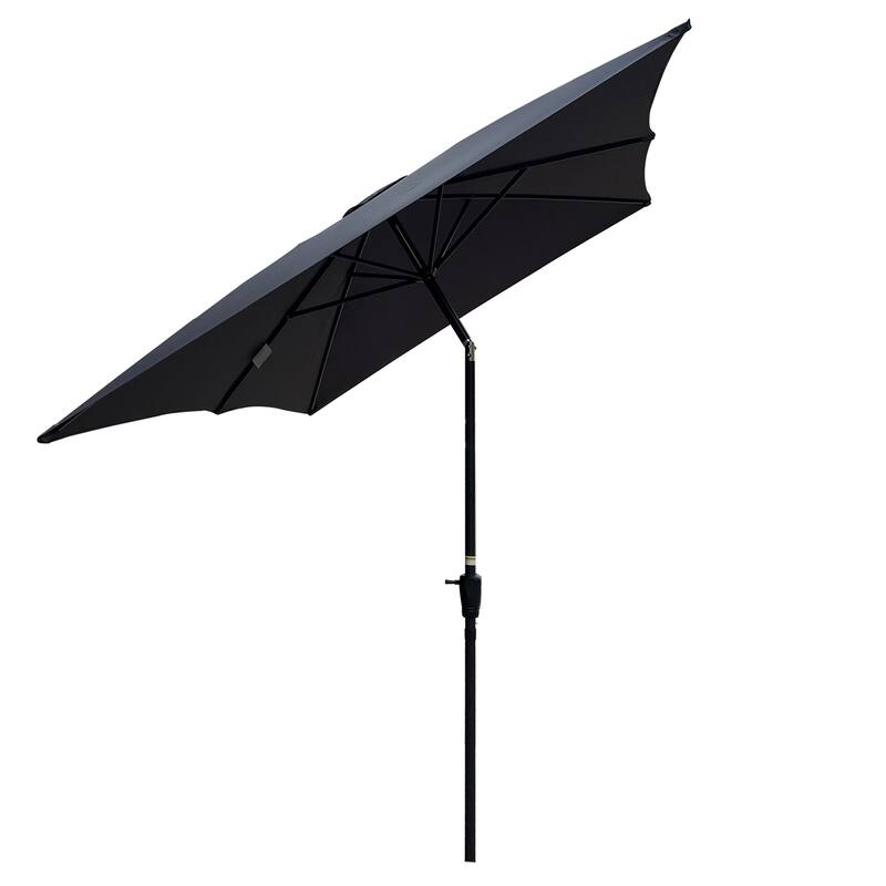 6 x 9 FT Patio Waterproof Umbrella with Crank and Tilt Without Flap