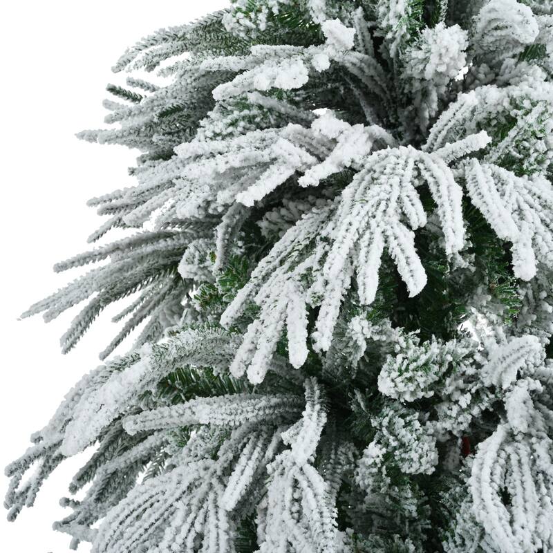 Winter Wonderland 6FT/7.5FT Artificial Christmas Tree with LED Lights and Hinged Branches