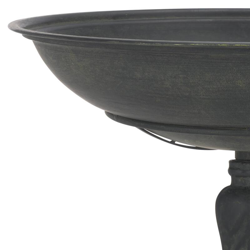 SAFAVIEH Outdoor Brisa Victorian Scroll Iron Bird Bath - 19" W x 19" D x 27" H - 19"W x 19"D x 27"H