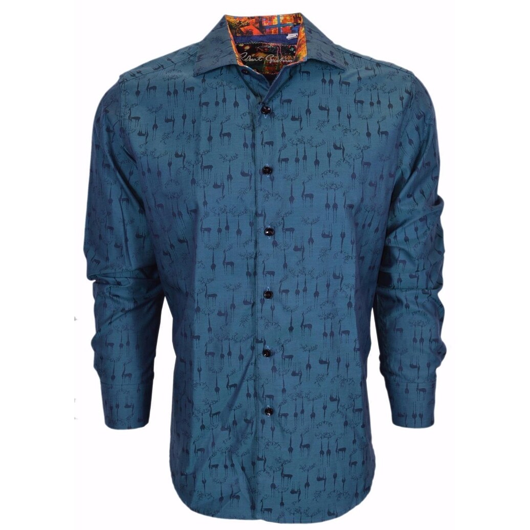 Shop Robert Graham Teal Doe A Deer Christmas Pattern Sports Dress