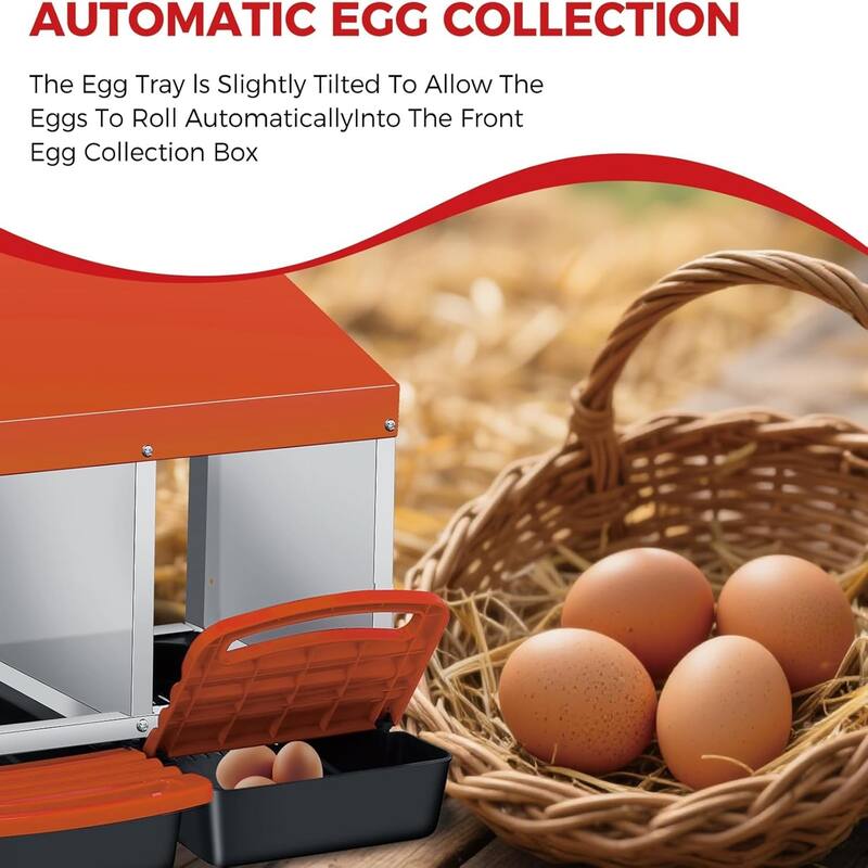 Roll-Away Nesting Boxes for Chickens Coop with Perch