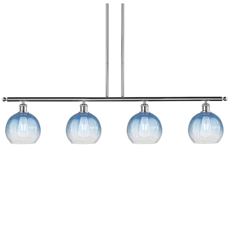 Innovations Lighting 516-4I-11-48 Brookhaven Globe Linear Brookhaven - Polished Chrome / Sapphire Blue