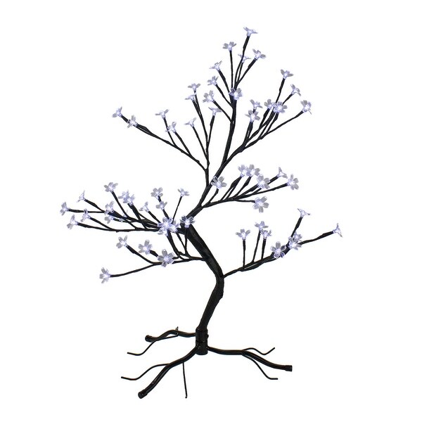 25" LED Lighted Japanese Sakura Blossom Flower Artificial Tree - Pure White - N/A