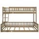 preview thumbnail 8 of 10, Wooden Twin XL over Queen Bunk Bed, Detachable Platform Bed with Ladder and Guardrails,Walnut - Walnut