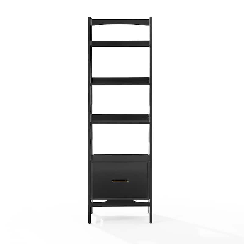 Crosley Landon Small Etagere Bookcase - Matte Black