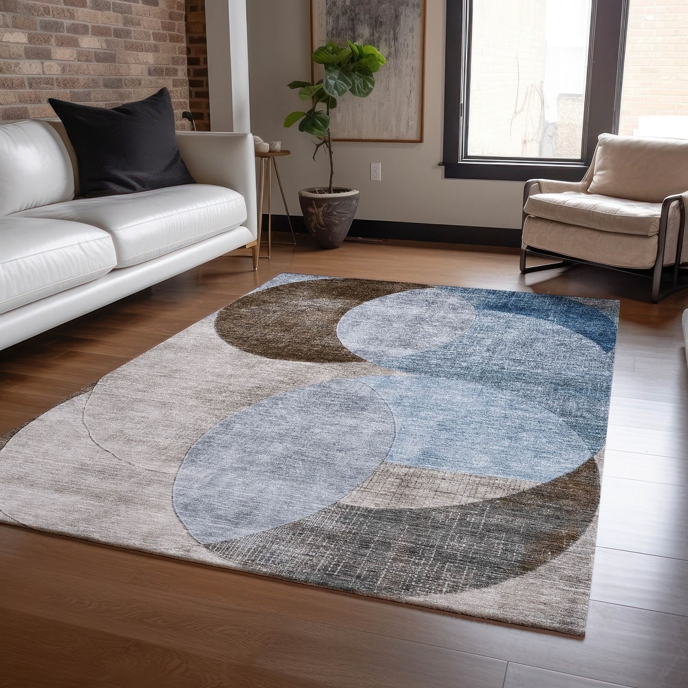 Machine Washable Indoor/ Outdoor Contemporary Deco Chantille Rug