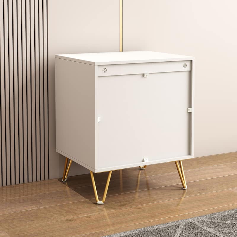 Light-Luxury Nightstand with 2 Drawers