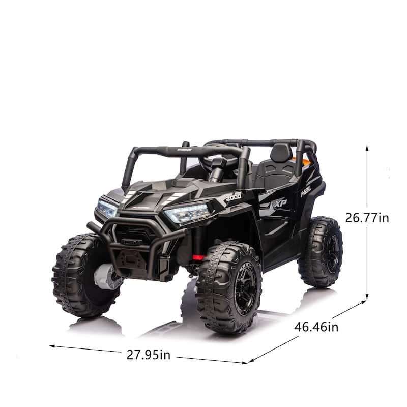 24V 4WD 2-Seater Kids Ride On UTV with Remote Control, Bluetooth Music, Dual Doors, LED Headlights,Suspension & Battery Display