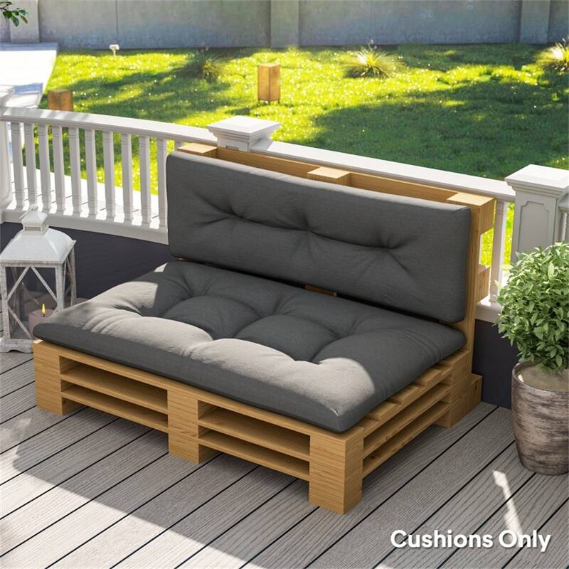 Two Piece Outdoor Indoor Bench Cushion Set Seat and Back 47 Inch Polyester Tufted Cushions - 47.2" L x 30.3" W x 3.9" H