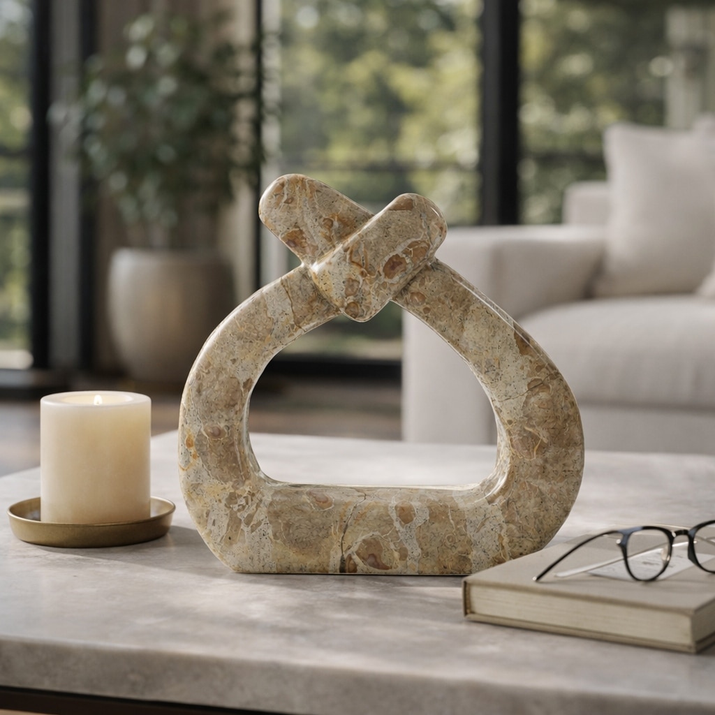 Stone Marble Decorative Object Modern Accent Sculpture for Home Decor