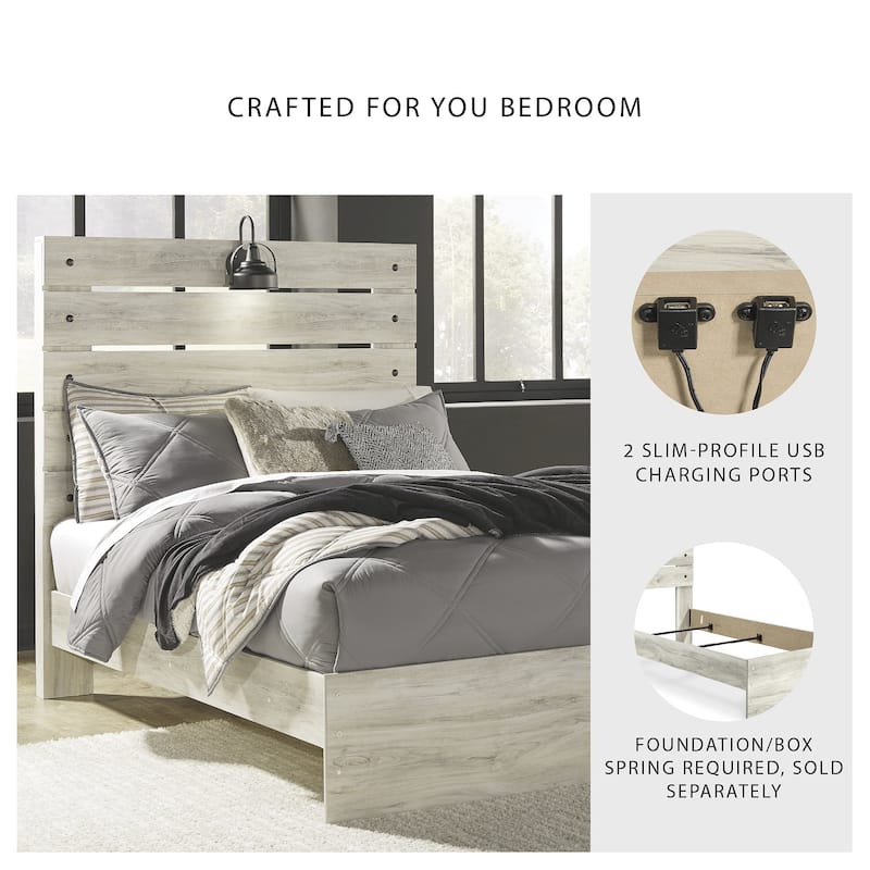Cambeck Whitewash Panel Bed