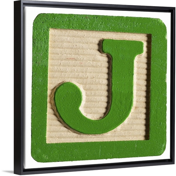 Shop Letter J Black Float Frame Canvas Art Overstock 25506829