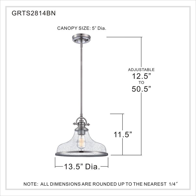 Quoizel Grant Brushed Nickel 1-light Pendant