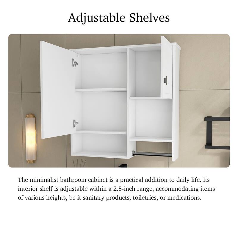 29'' x 28'' Modern Wall Mounted Medicine Cabinet with Mirror - 30" x 7"