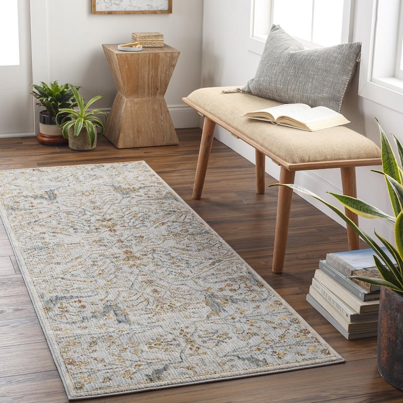 Livabliss Reina Traditional Area Rug - 2' 7" x 7' 3" - Light Blue