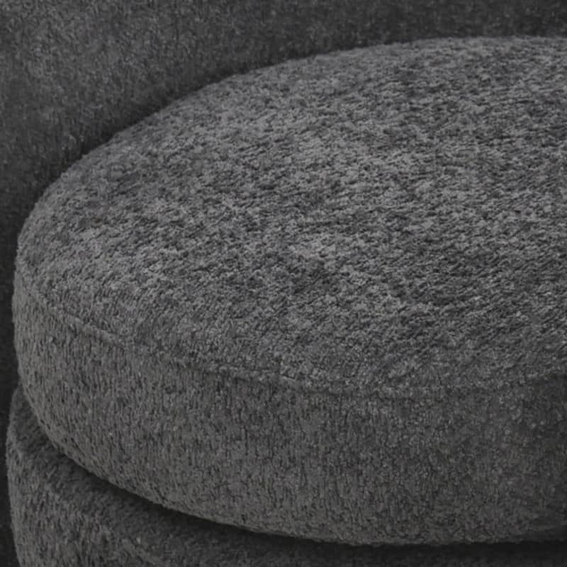 Modern Curved Back Upholstered Accent Chair, Soft Cozy Boucle Fabric, Comfortable Plush Seating, No Assembly Required