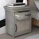 preview thumbnail 1 of 14, Nestfair Nightstand with Cabinet and Drawer Grey