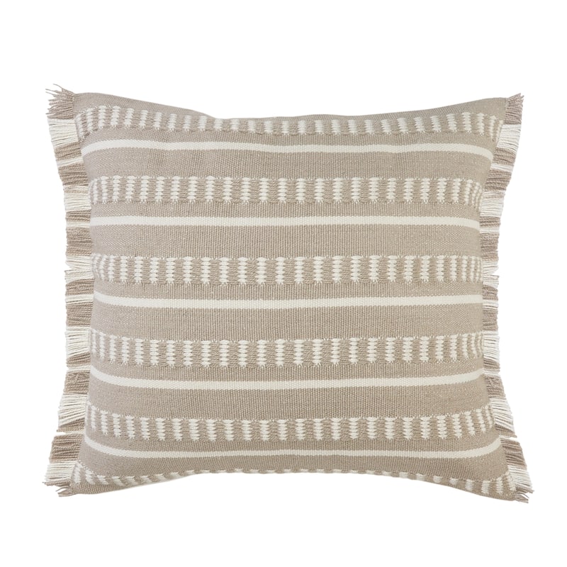 Sevita Dash Indoor/Outdoor Throw Pillow - 24" x 24" - Polyester - Taupe