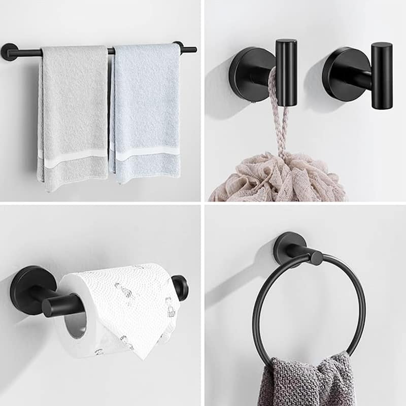 Modern Bath Hardware Set Towel Holder Set in Stainless Steel