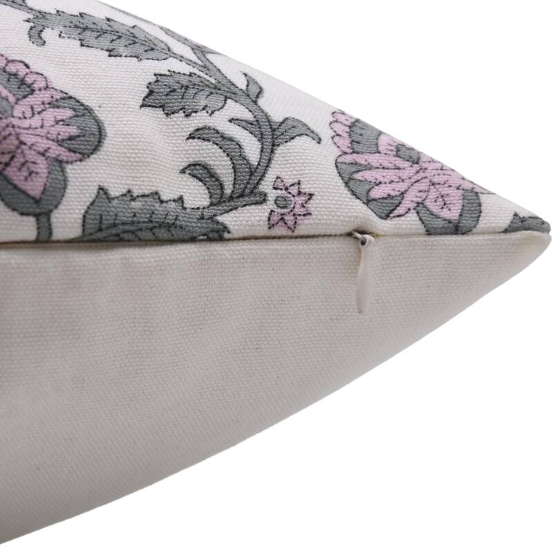 Cotton Floral Block print pillow Cover - Madhubala