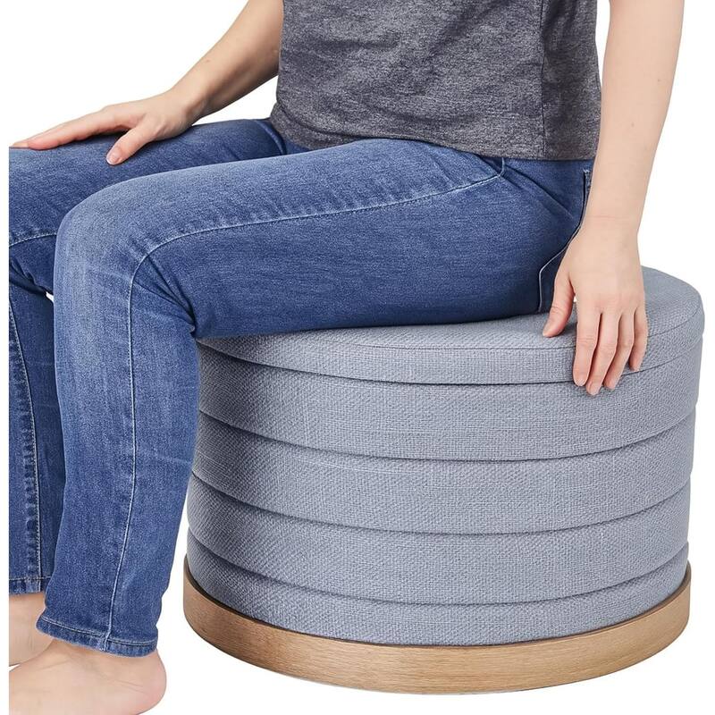 Modern Linen Storage Ottoman with Hidden Storage and Tray Top