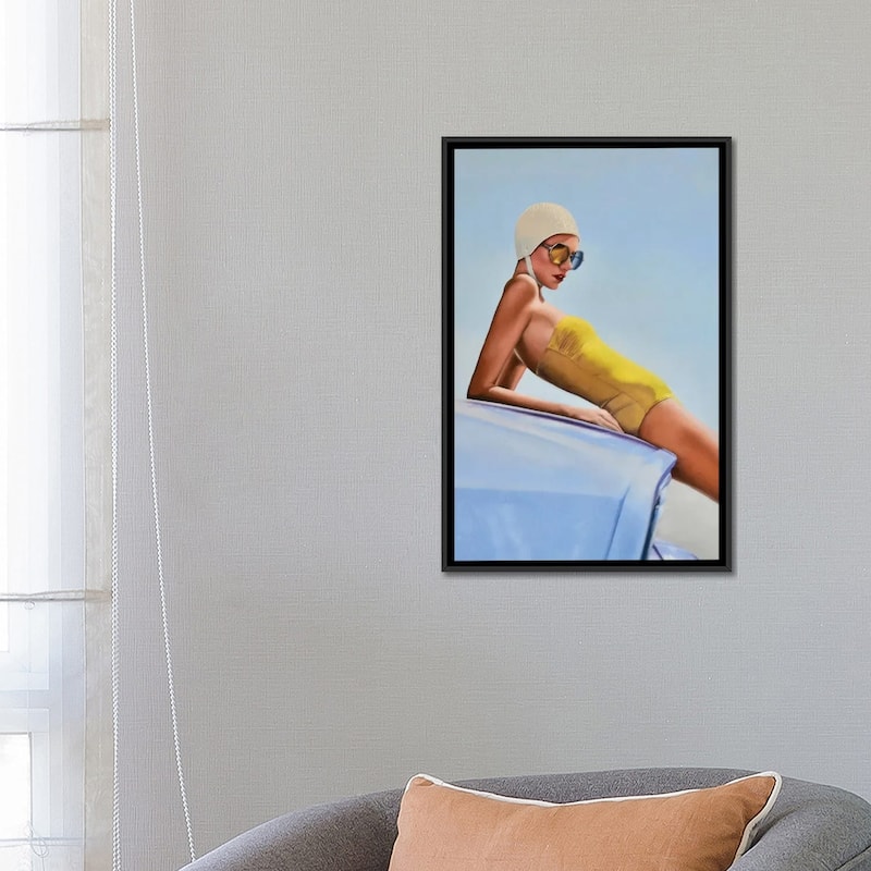 iCanvas "Moments Before A Swim" by Johnny Popkess Framed Canvas Print