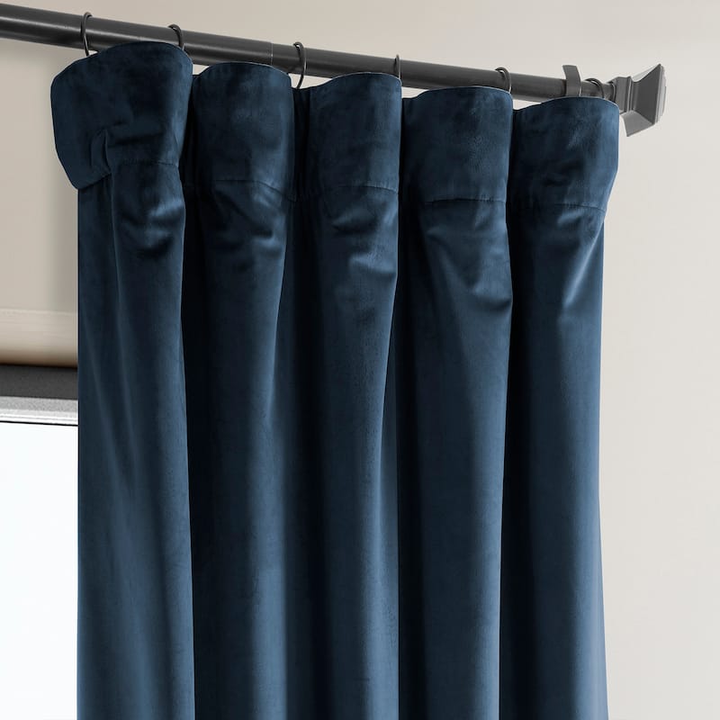 Exclusive Fabrics Heritage Plush Velvet Room Darkening Curtain (1 Panel) - Luxurious Single Drapery for Enhanced Room Darkening
