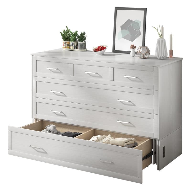 Mixoy Murphy Bed Cabinet Bed Chest with Mattress & Drawer
