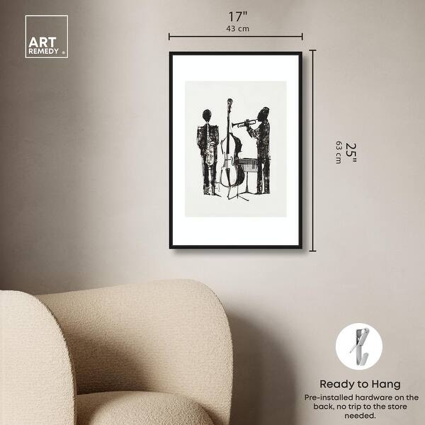 dimension image slide 9 of 24, Bebop I Black Art Canvas Print by Art Remedy
