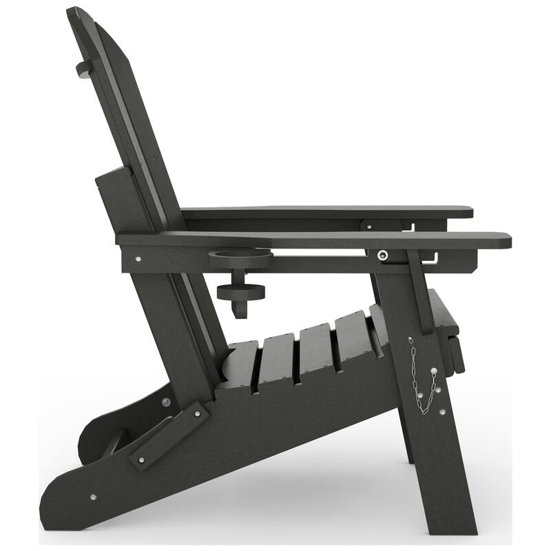 Laguna Outdoor Folding Adjustable Adirondack Chair with Cup Holder & Hideaway Ottoman