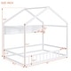 preview thumbnail 8 of 18, Full-Size House Bed with Roof & Storage,