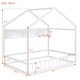 preview thumbnail 3 of 15, Full Size Wooden House Bed Kids Bed with Storage Shelf