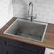 preview thumbnail 4 of 8, Ruvati Topmount Laundry Utility Sink 25" x 22" x 12" Tight Radius Deep 16 Gauge Stainless Steel - RVU6015 - Silver