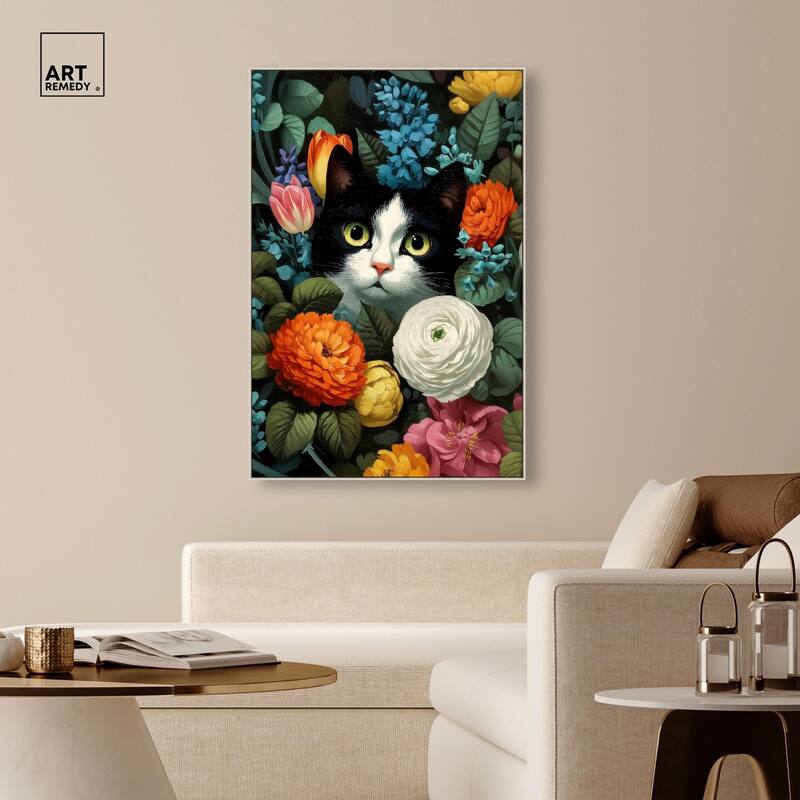 Secret Garden Cat Canvas by Art Remedy