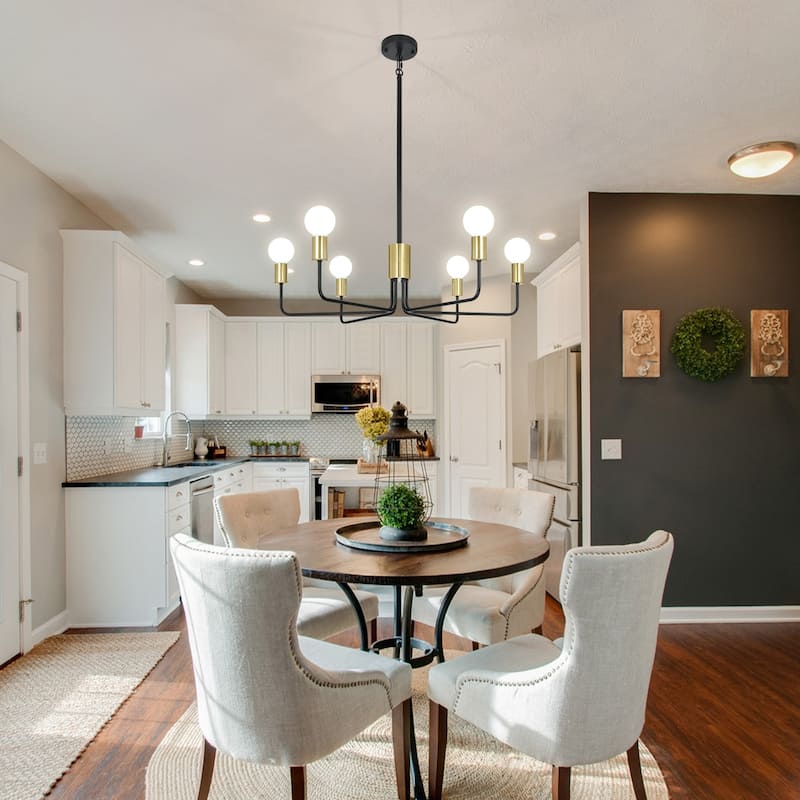 6-Light 30.15"W Kitchen Island Modern Chandeliers for Living Room