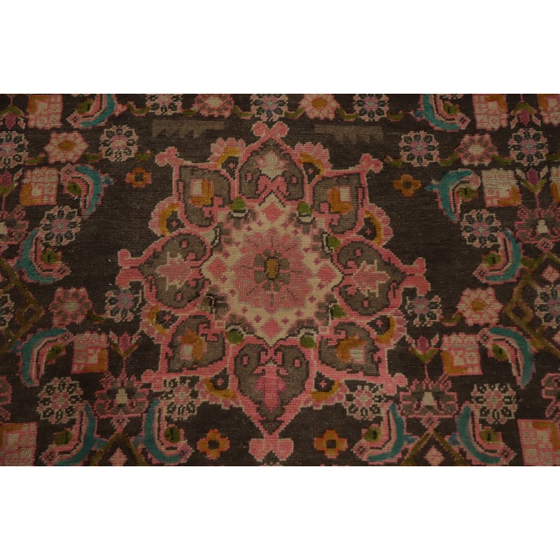 Hand Knotted Oriental 100% Wool Carpet Traditional Floral Brown Mahal Area Rug - 8' 1'' X 3' 7''