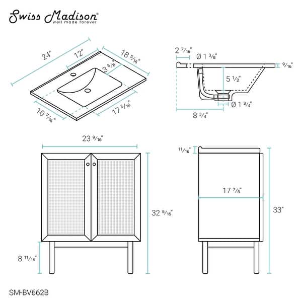 dimension image slide 2 of 6, Classe Bathroom Vanity in Oak